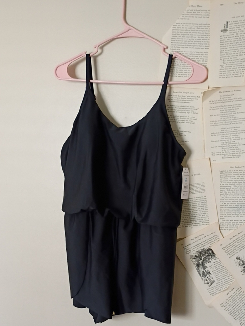 NWT Time & Try Black Swim Romper